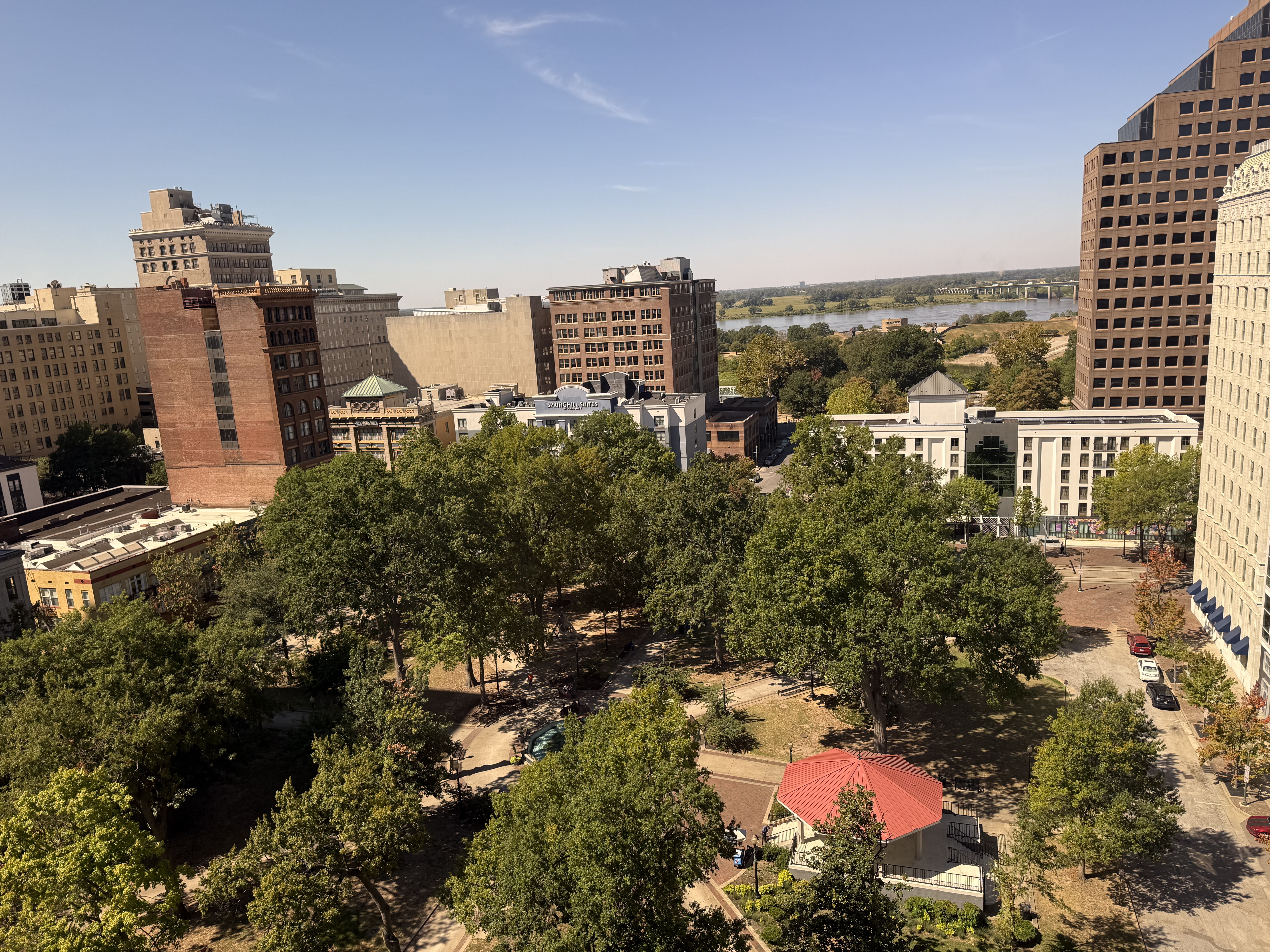 Suite 1200 view across Court Square toward the Mississippi River